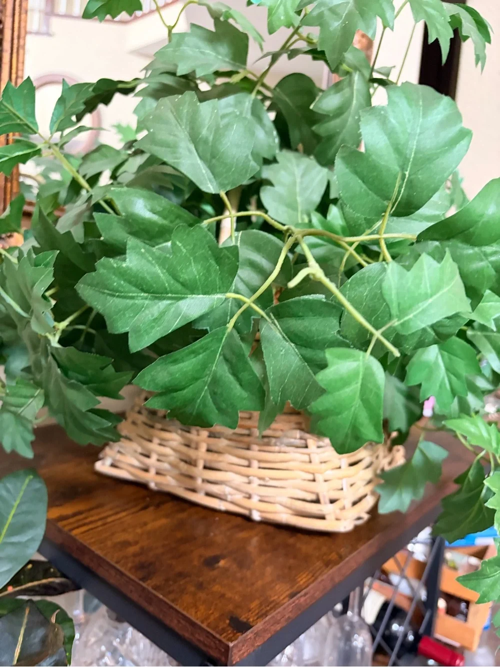 Artificial Ivy Basket - Green Faux Hanging Plant